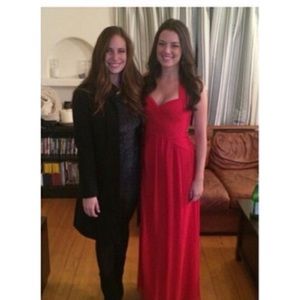 Stunning, bright red floor length formal dress!